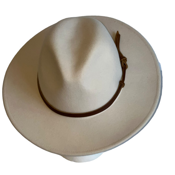 Wyeth Accessories - Wyeth Billie Wool Rancher Hat in Cream with Leather Band